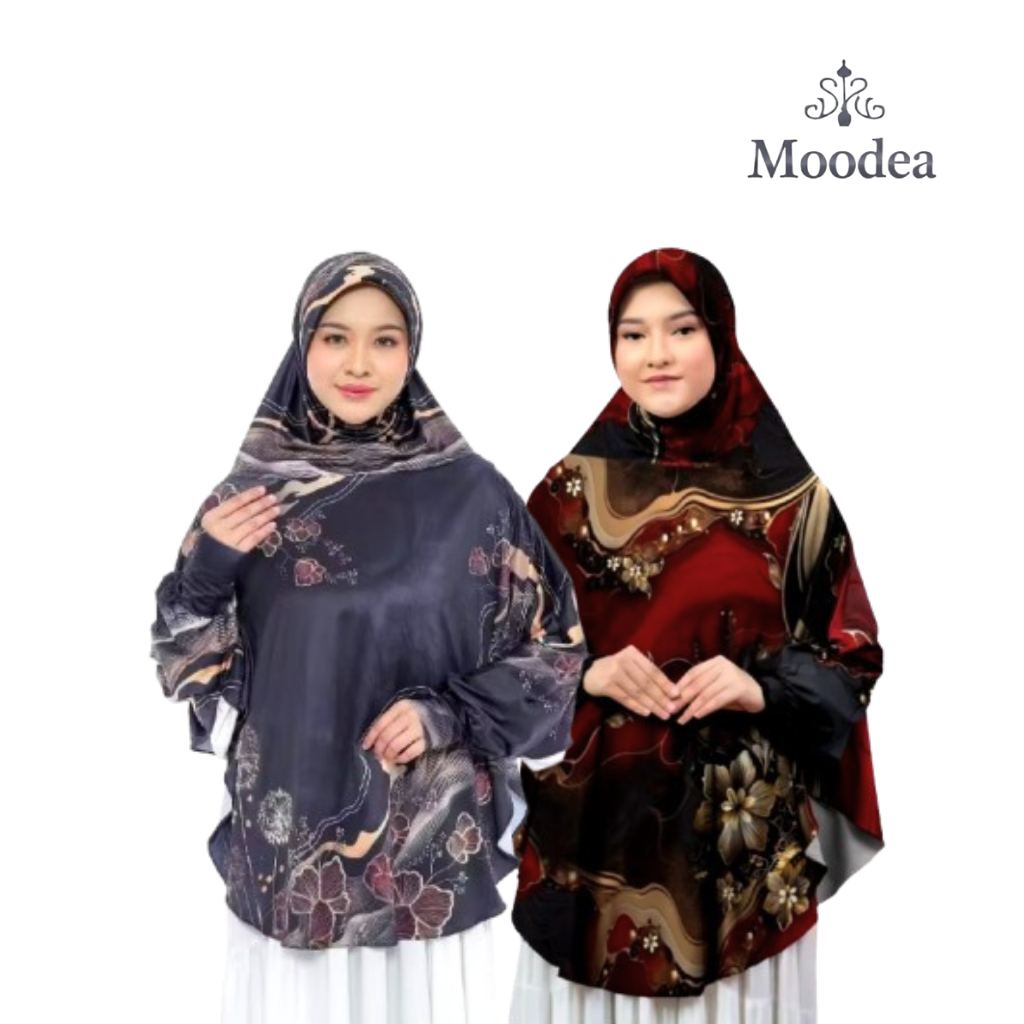 Khimar Motif Premium / Hijab Syari Flowing Bahan Lembut Anti Kusut / Hijab Instan Elegan / Kerudung 