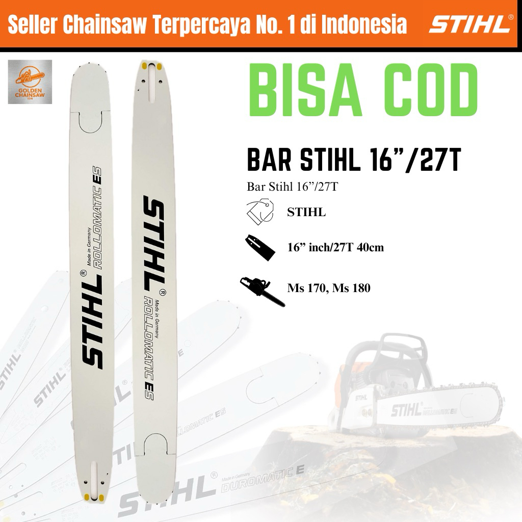 BAR ASLI STIHL 16 INCH 27 MATA BAR SENSO STIHL 16"/27TBAR ASLI STIHL 16 INCH 27 MATA BAR SENSO STIHL