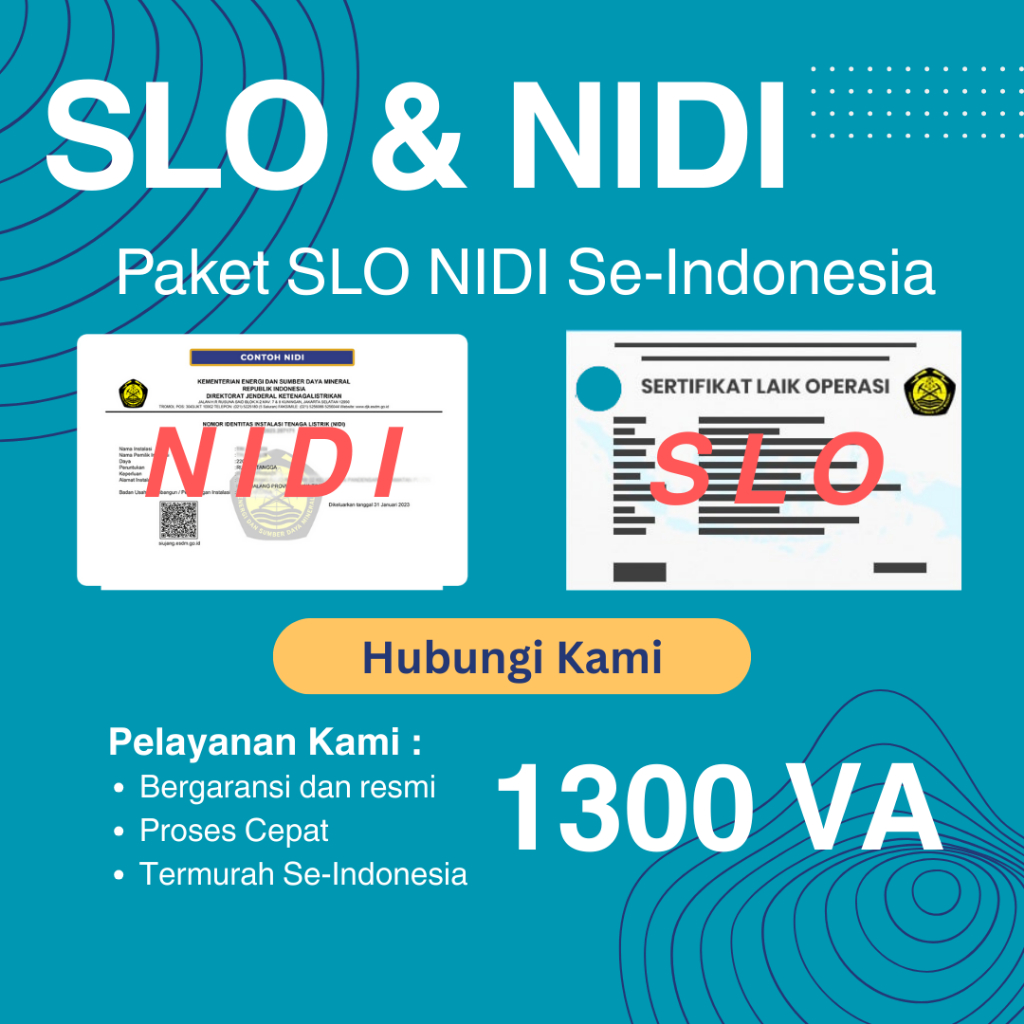 DAYA 1300 SATU PAKET NIDI SLO PASANG BARU
