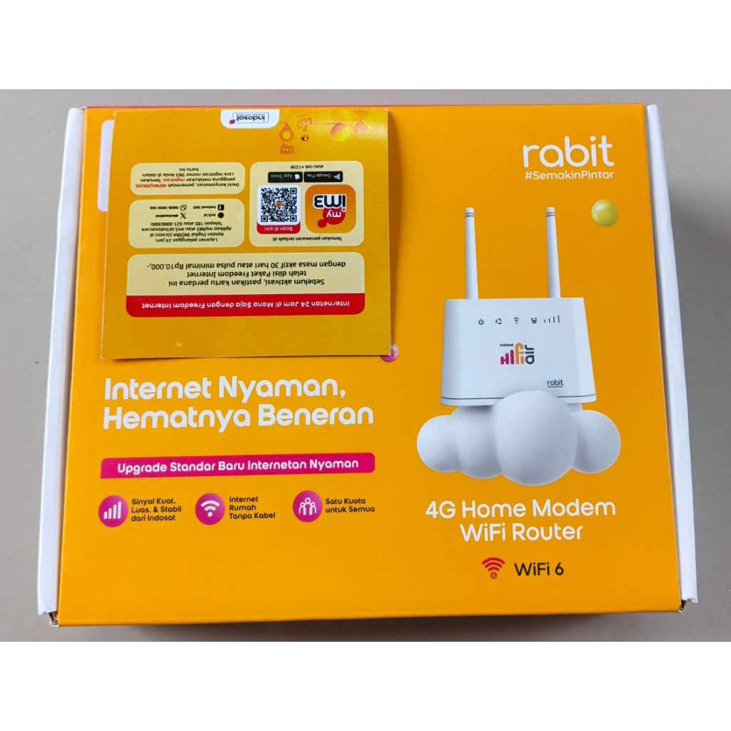 modem hifi air indosat merk rabit + kartu perdana indosat tinggal isi kuota