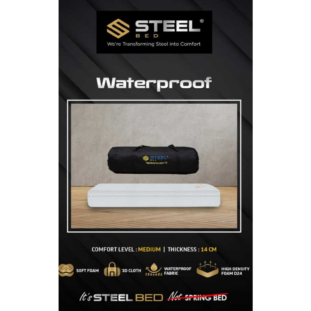 steel foam kasur busa waterproof matras anti air lipat premium GARANSI 15 tahun