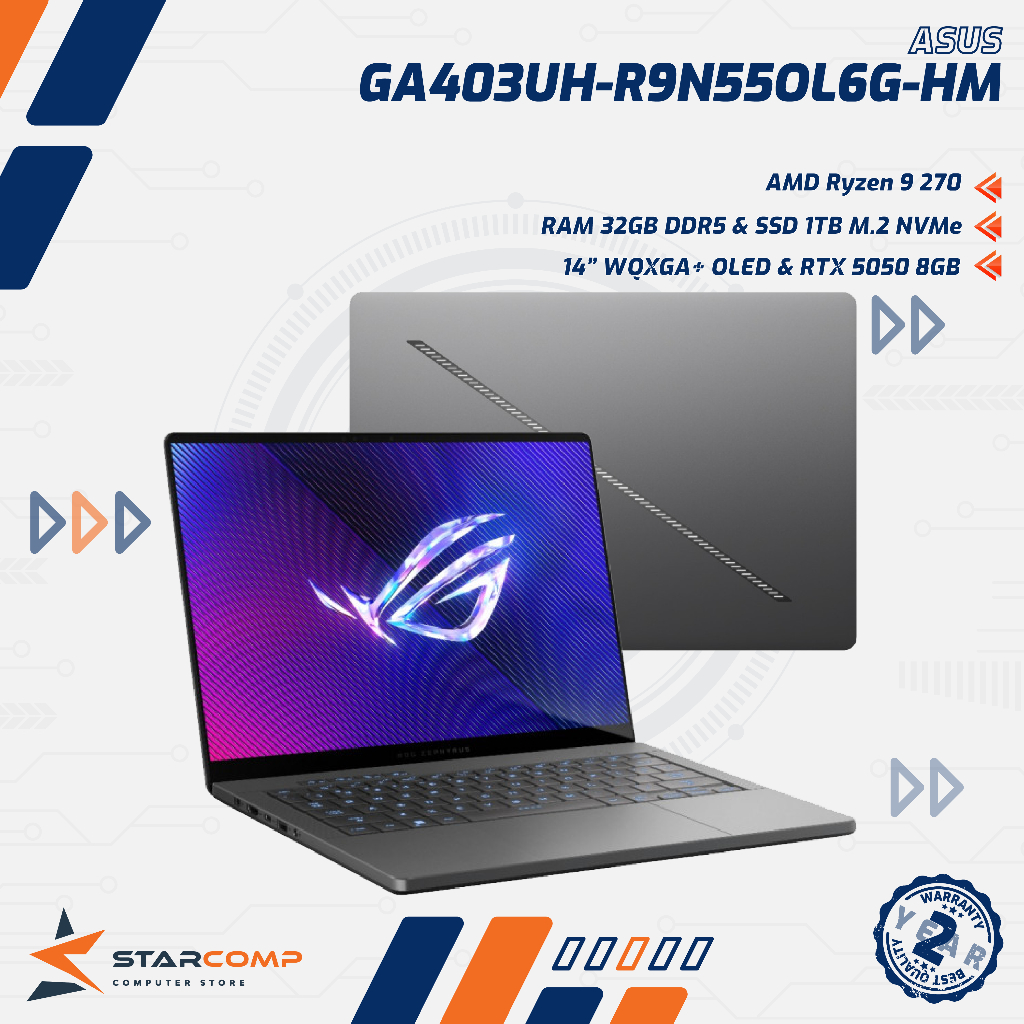 ASUS ROG Zephyrus G14 GA403UH-R9N55OL6G-HM AMD Ryzen 9 270 32GB 1TB RTX 5050 8GB 14" WQXGA+ OLED W11