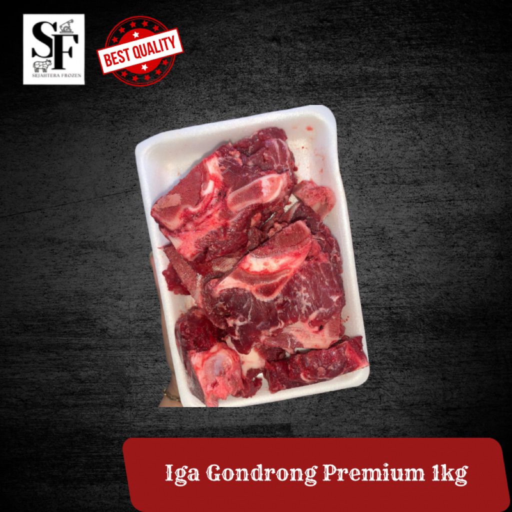 Daging Iga Gondrong sapi 1kg / Iga Neckbone Import/ Iga sop / Iga Bakar 1 kg - Daging Tebal, Halal, 