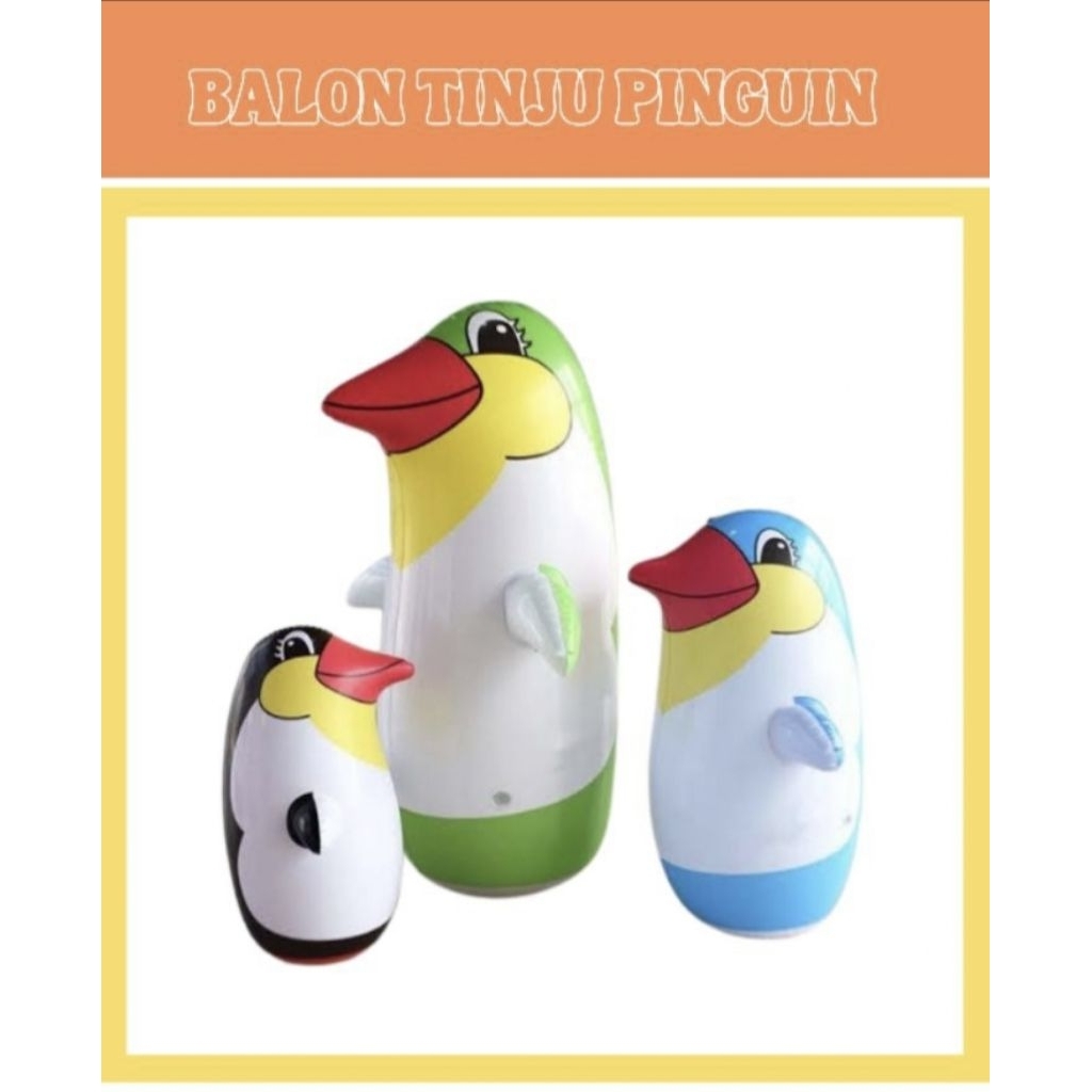 Balon Tiup Tinju karakter pinguin balon tinju murah