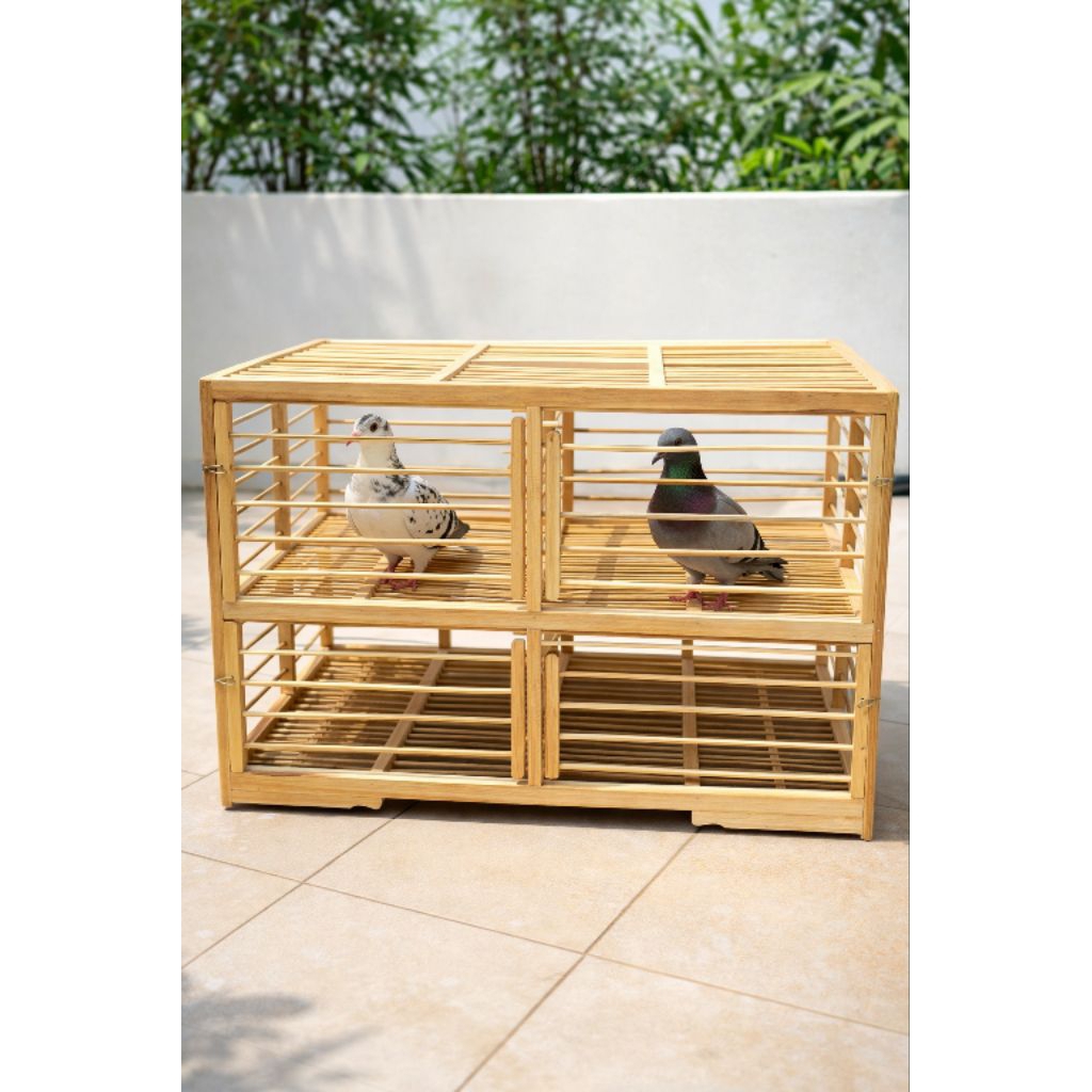 Dongdang Merpati Kayu Jati Asli – Kandang Burung Kuat untuk Jemur & Lomba