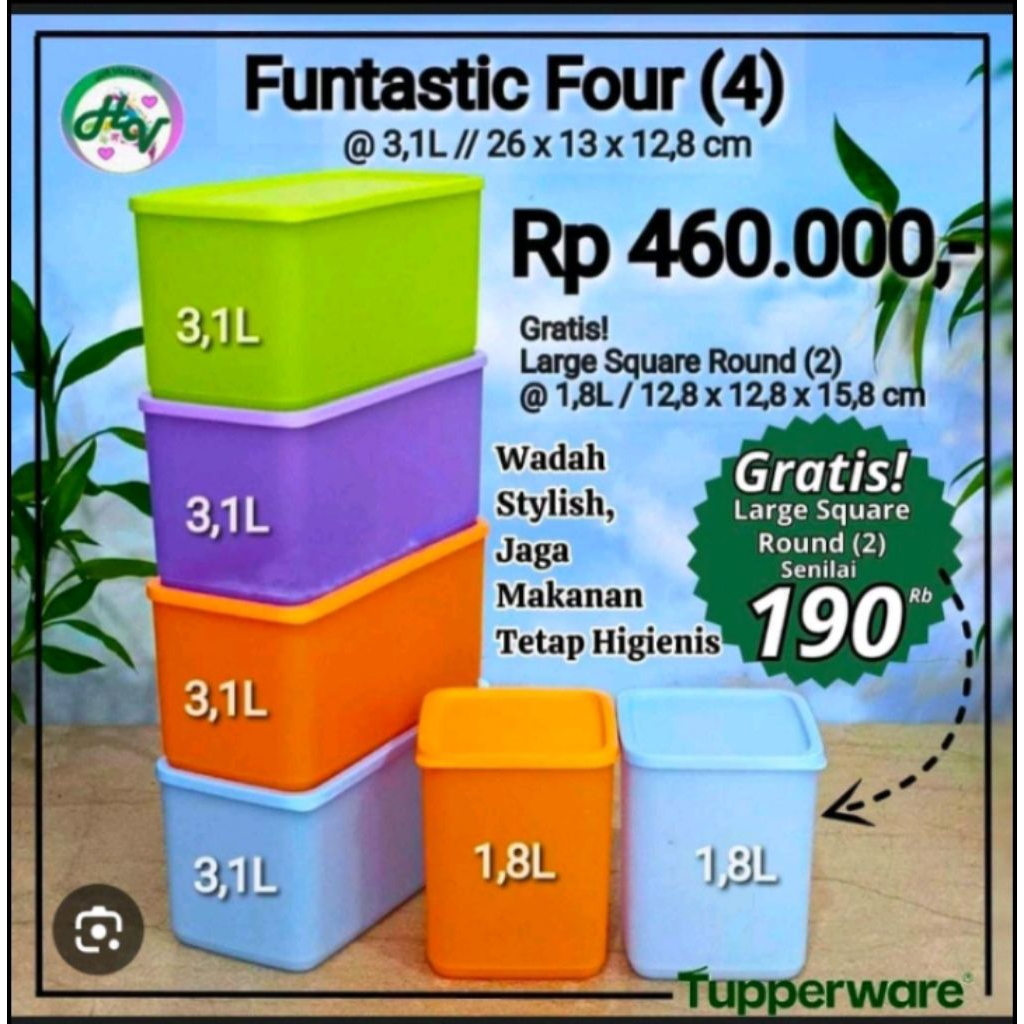 Funtastic four tupperware + free / toples tupperware