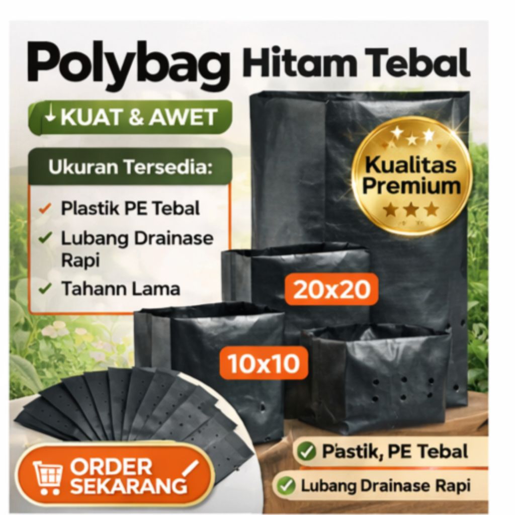 Polybag Tanaman Tebal Ukuran 30x30 -Polybag Tebal Untuk Tanaman Asli Original Siap Kirim