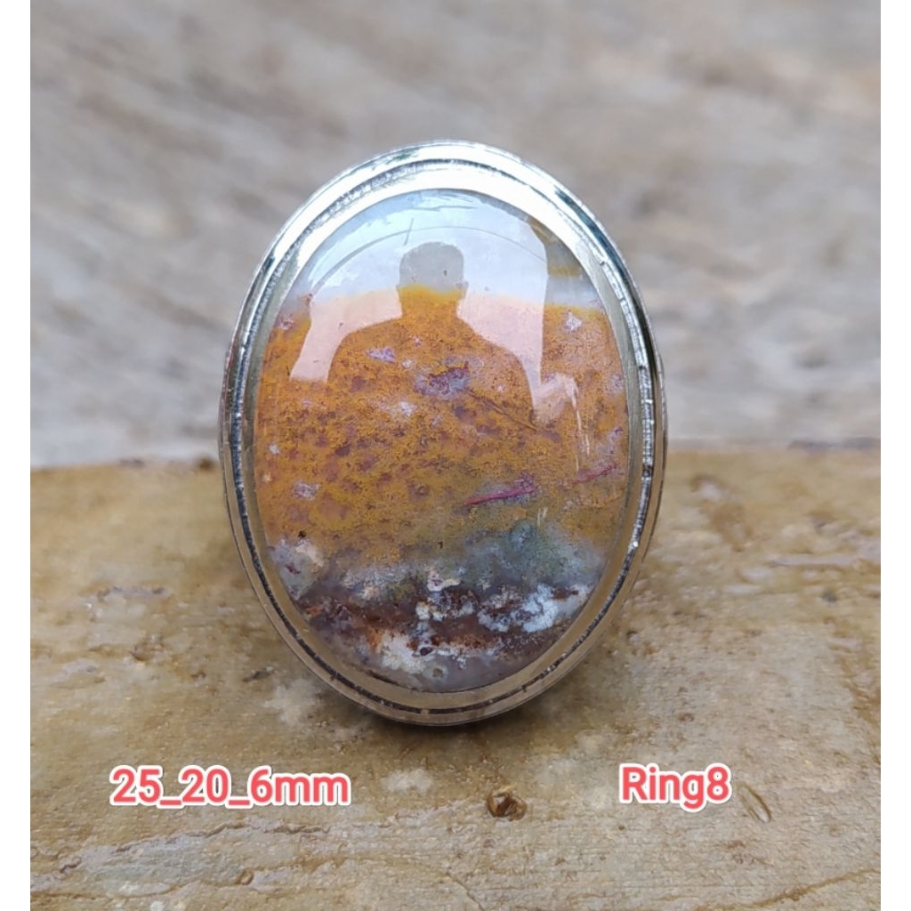batu akik cincin pancawarna cristal batu garut material Darson langka berkualitas