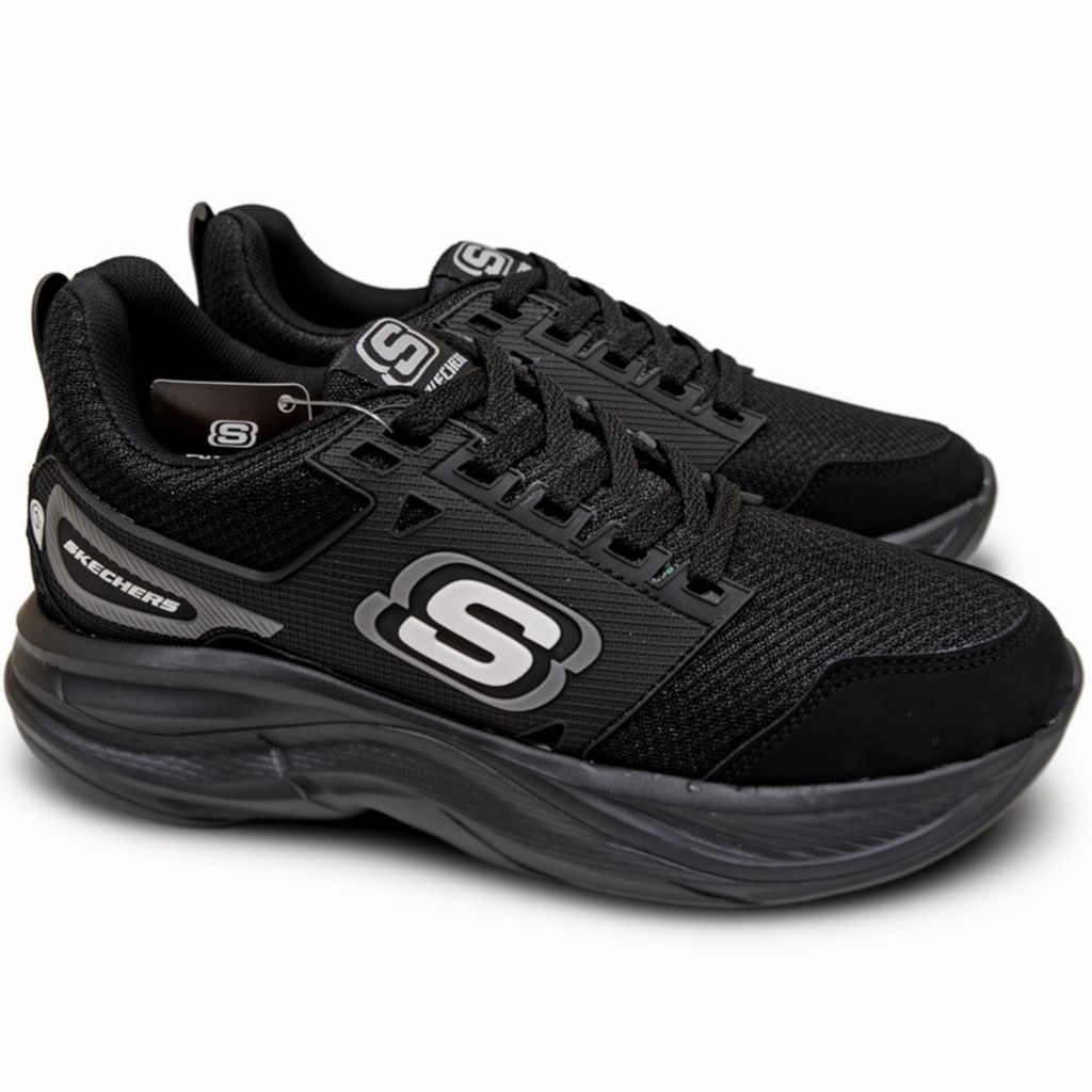 sepatu running Skechers hitam 39-43/abu Orange/Navy/biru Oren/Navy stabilo/sepatu pria wanita/sepatu