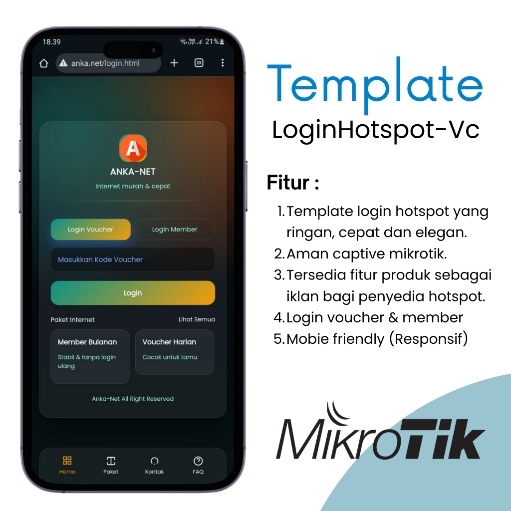 Login Page Hotspot MikroTik Premium Murah - Login RT RW Net, Voucher & Member | Login Hotspot-Vc
