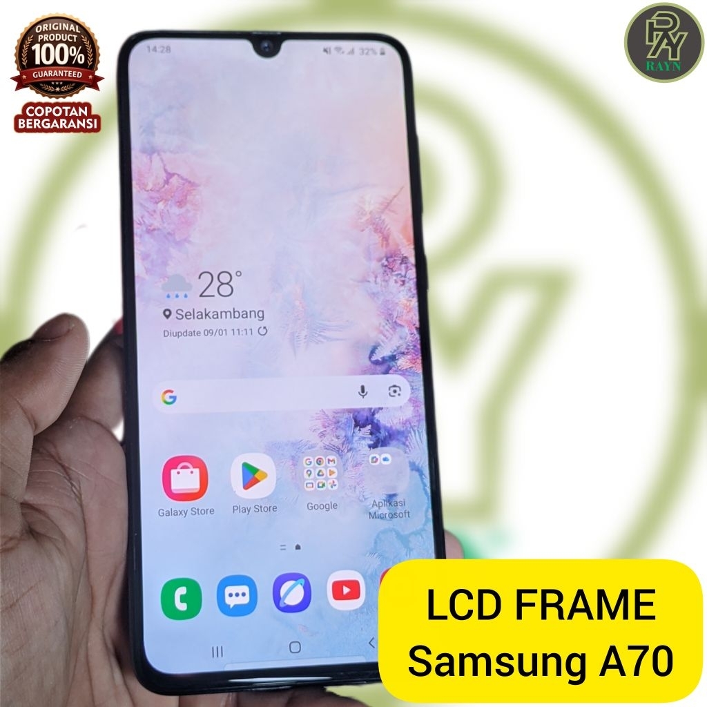 LCD plus frame Samsung A70 A705 original AMOLED copotan bergaransi BACA DESKRIPSI
