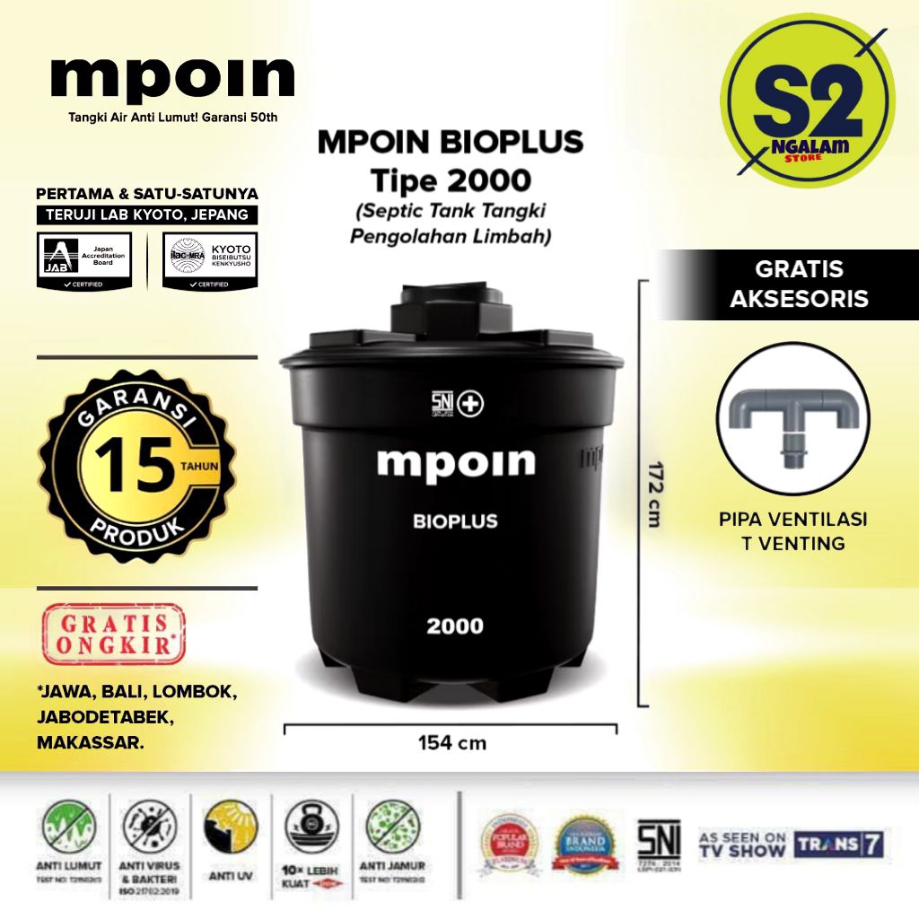 Tandon Air - MPOIN BIOPLUS SEPTIC TANK 2000 Liter