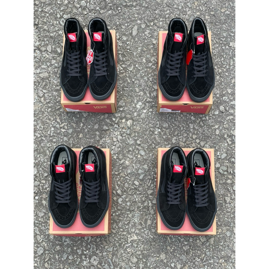 Sneakers Vans SK8hi SK8-hi classic full black original | sepatu pria wanita all black sk8 hi