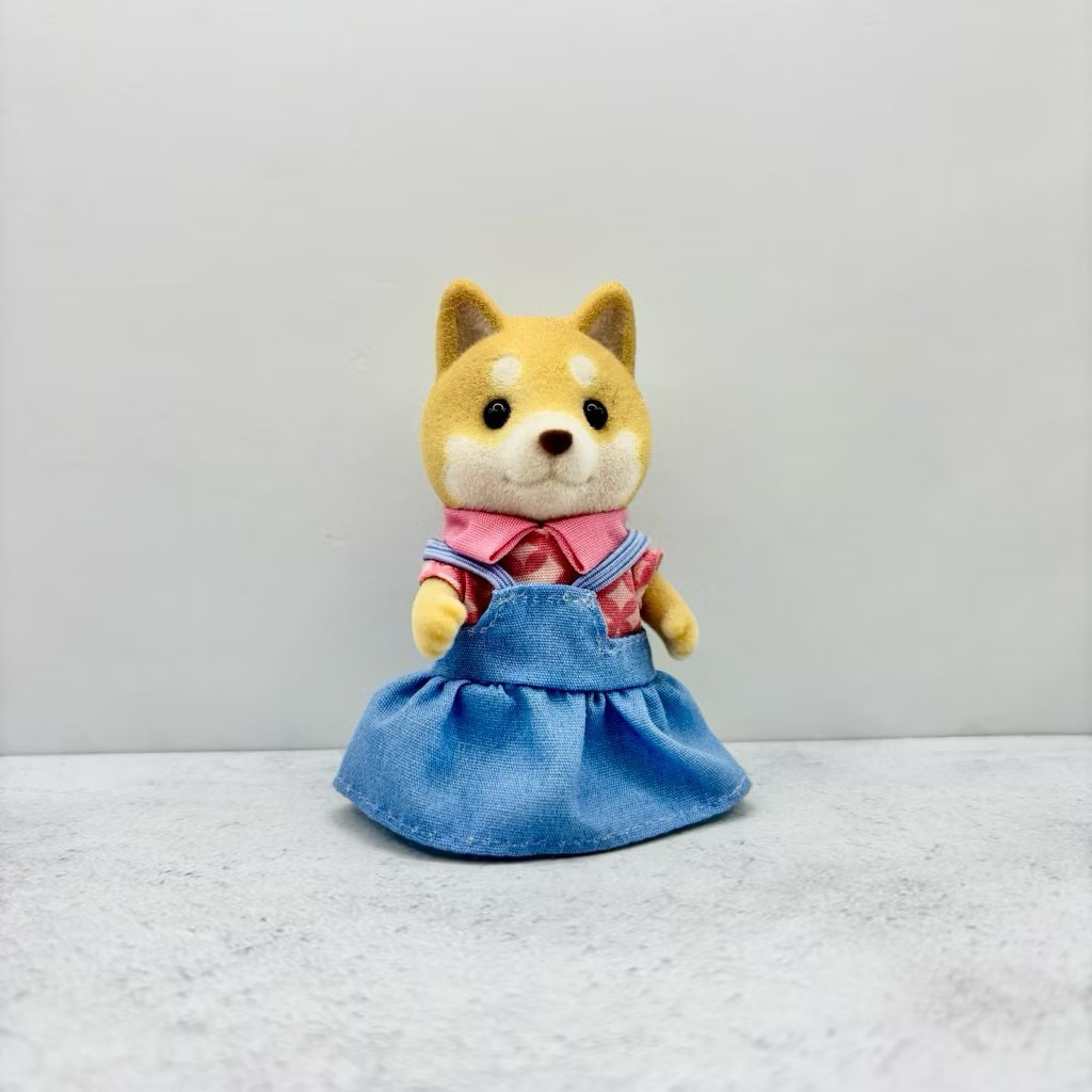 (New) Sylvanian Families Shiba Dog Sister | Denim Jeans Costume