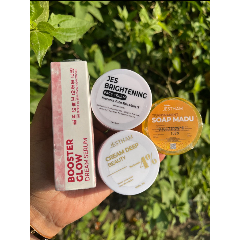 JESTHAM SKINCARE || PAKET SKINCARE JESTHAM FACE CREAM + CREAM DEEP BEAUTY + SERUM & SABUN MADU