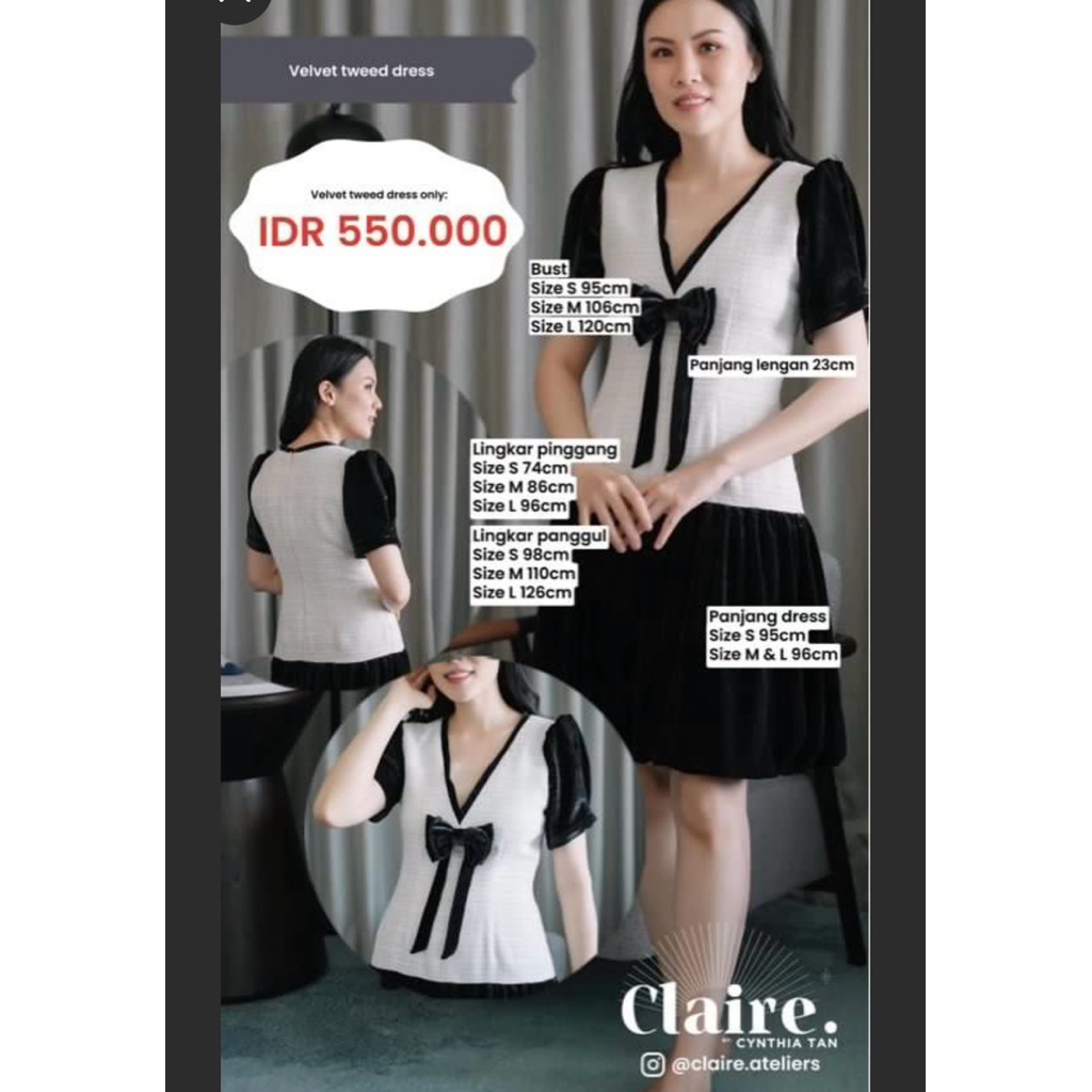 VELVET DRESS CLAIRE BY CYNTHIA TAN