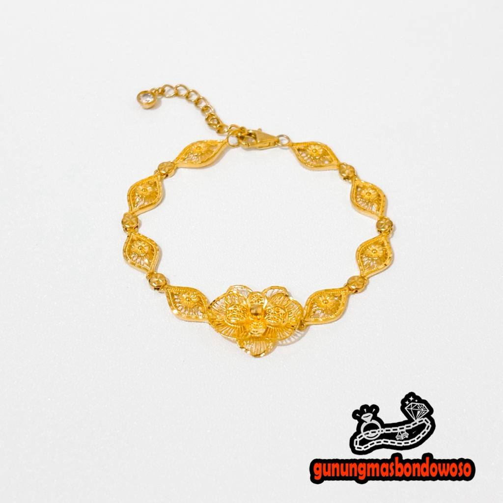 Gelang rantai mawar emas asli kadar 300 6k berat 5.230gr
