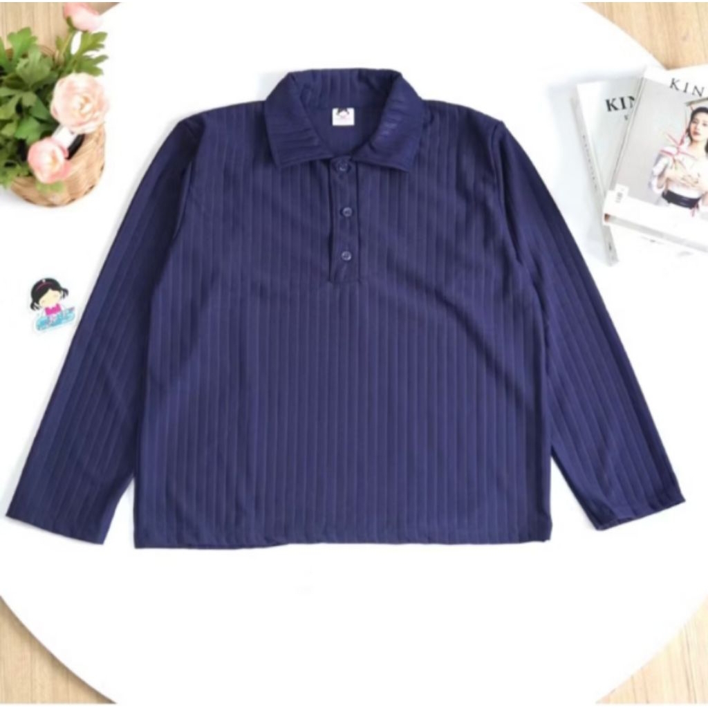 prelove polo crop lengan panjang