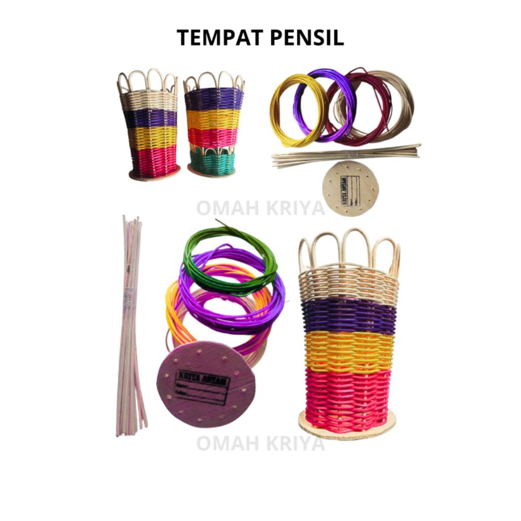 ANYAMAN ROTAN SIAP RAKIT.(bentuk tempat pensil)