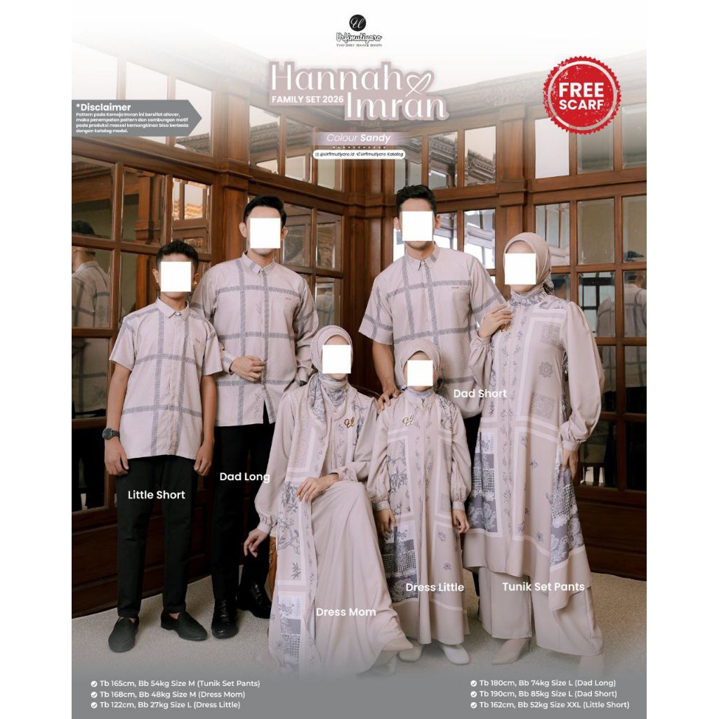 Hannah Imran by Urfimutiyaro / Dress Mom / Tunik Set Pants Mom / Dress Anak