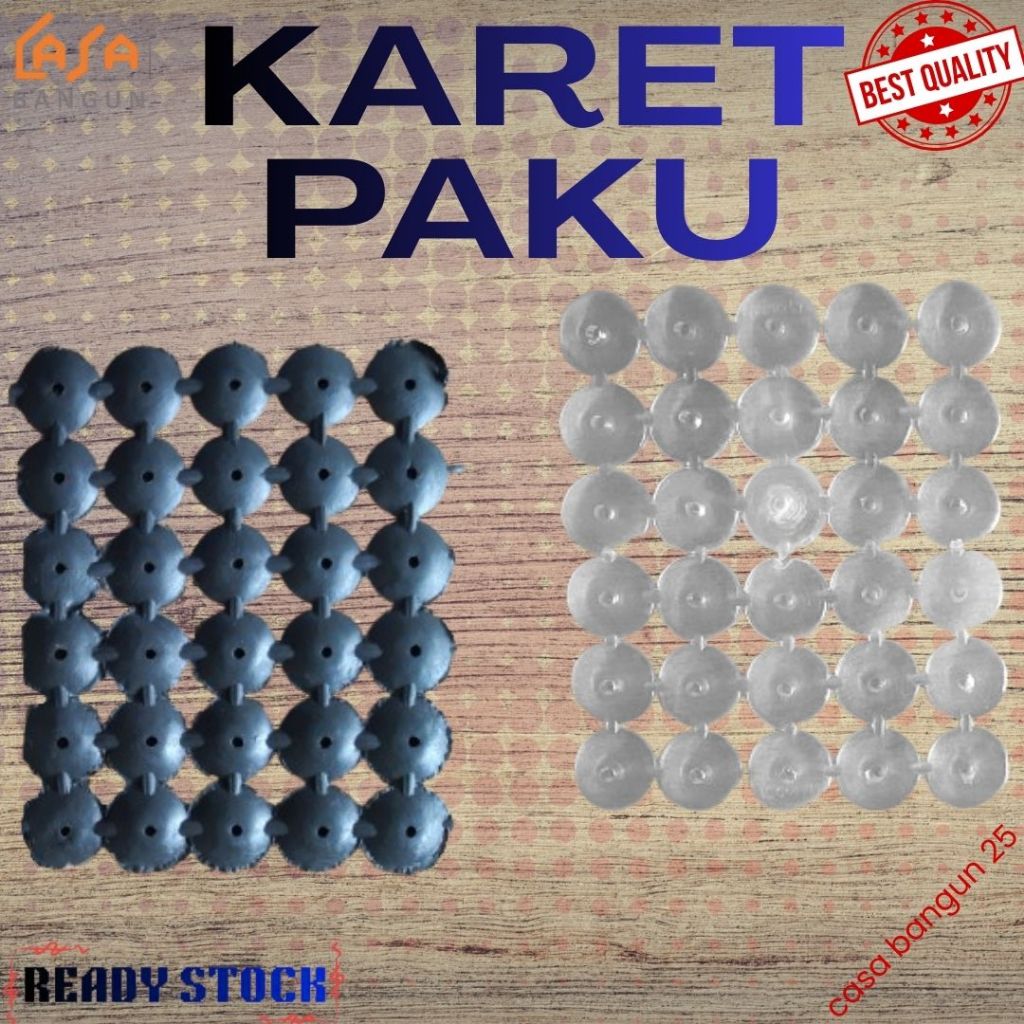 Karet Paku Seng Asbes Bening/hitam//Ring Karet Paku Atap