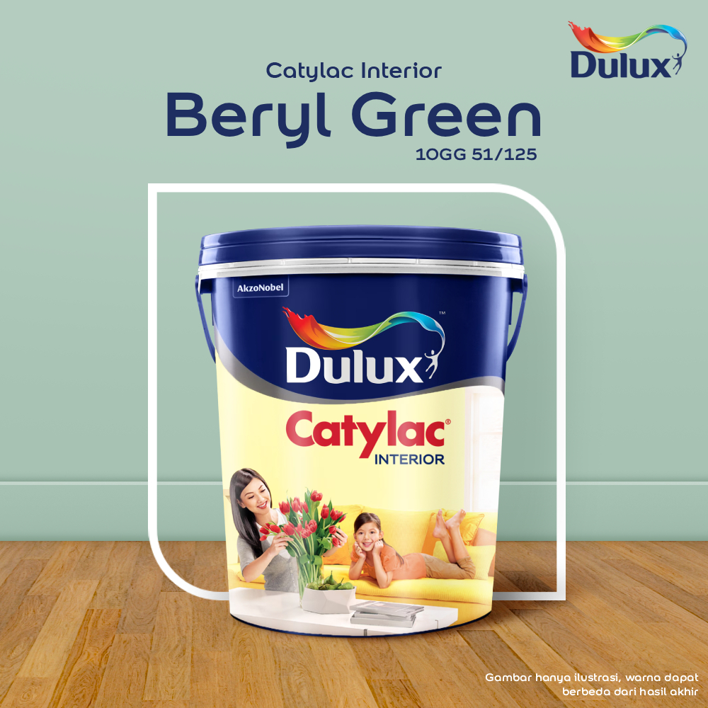 CAT TEMBOK BERYL GREEN DULUX CATYLAC INTERIOR -25KG 10GG 51/125 CAT TEMBOK DULUX CATYLAC