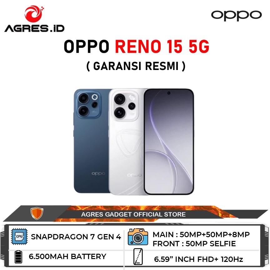 OPPO Reno 15 5G 8GB/256GB I 12GB/256GB Garansi Resmi OPPO Indonesia