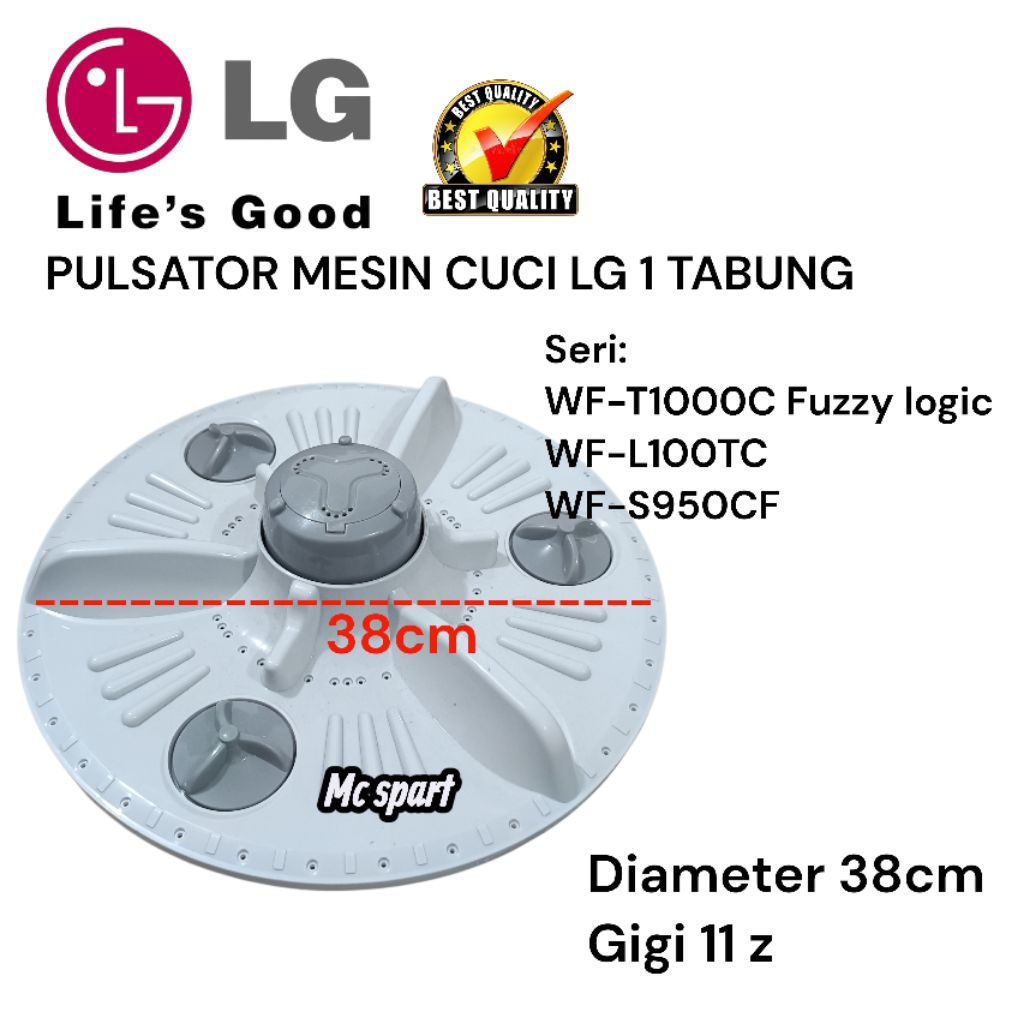 PULSATOR MESIN CUCI LG 1 TABUNG WF-T1000C WF-S950CF WF-L100TC DIAMETER 38CM GIGI 11 HIGH QUALITY