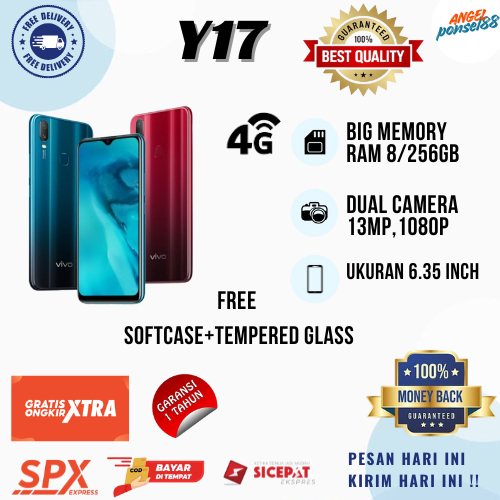 PROMO SMARTPHONE VIVO Y17 4G 6.35inch RAM 8/256GB FULLSET TERBARU GARANSI 12 BULAN