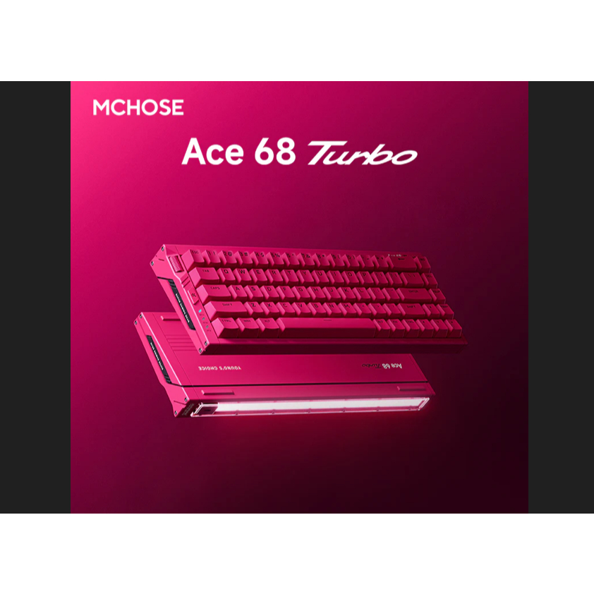 MCHOSE Ace68 Turbo Hall Effect Gaming Keyboard Berry Red - Mount Tai Magnetic Switch GT - MC-Ace68Tu