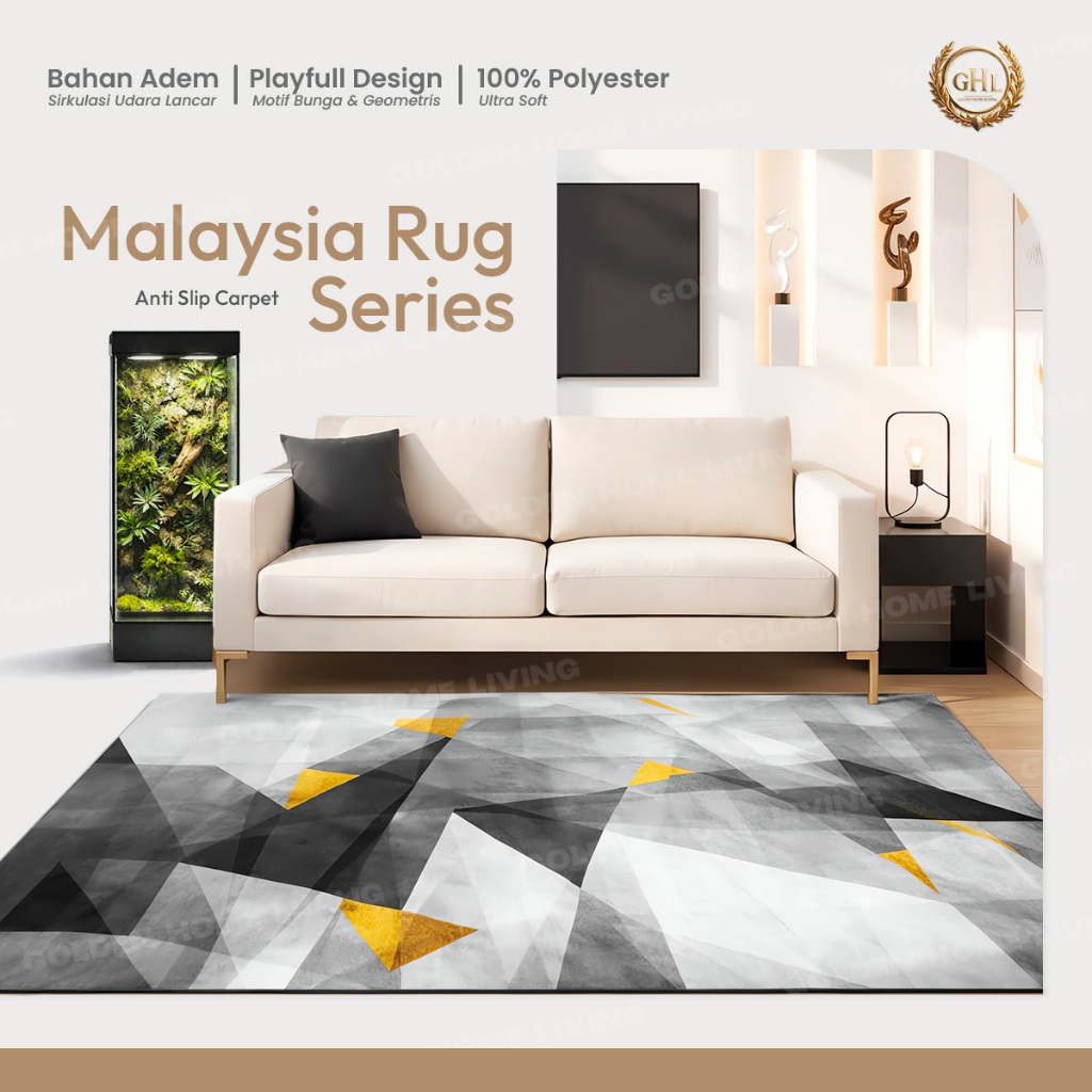 GHL - Karpet Busa Jumbo 195x220Cm Karpet Lantai Ruang Tamu Motif Karpet Eropa Tebal Bulu Lembut