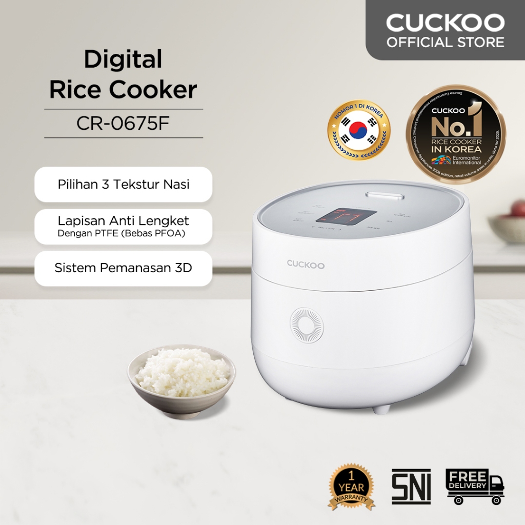 CUCKOO Digital Rice Cooker 1L CR-0675F Magic Com Penanak Nasi
