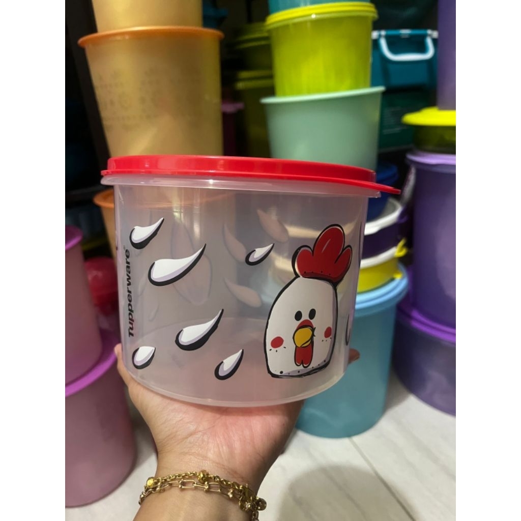Farm canister motif ayam Tupperware