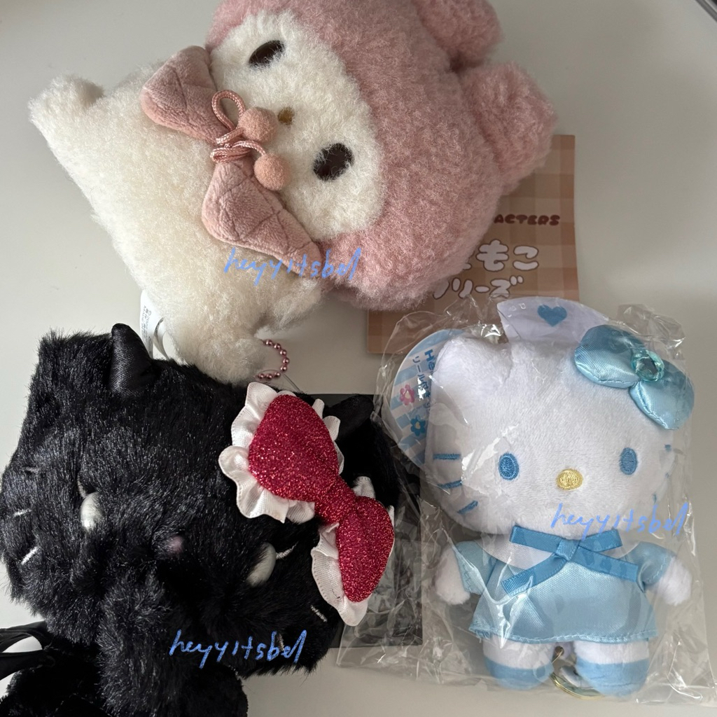 official sanrio hello kitty my melody plush mascot keychain