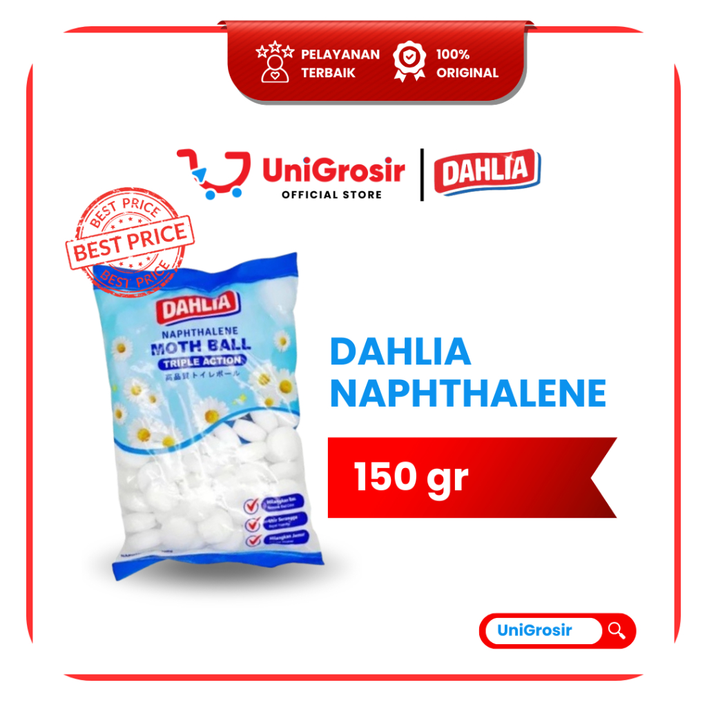 [UniGrosir] KEPUR BARUS DAHLIA NAPHTHALENE KAMPER MOTH BALL TRIPLE ACTION  ~ 150 gr