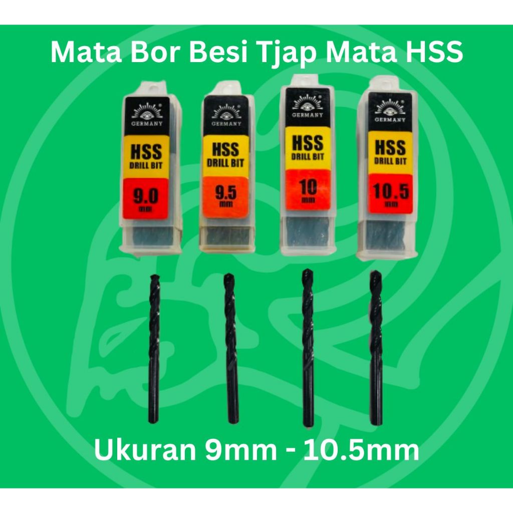 TJAP MATA CAP MATA HSS Drill Bit Mata Bor HSS 9mm 9,5mm 10mm 10,5mm Tjap Mata