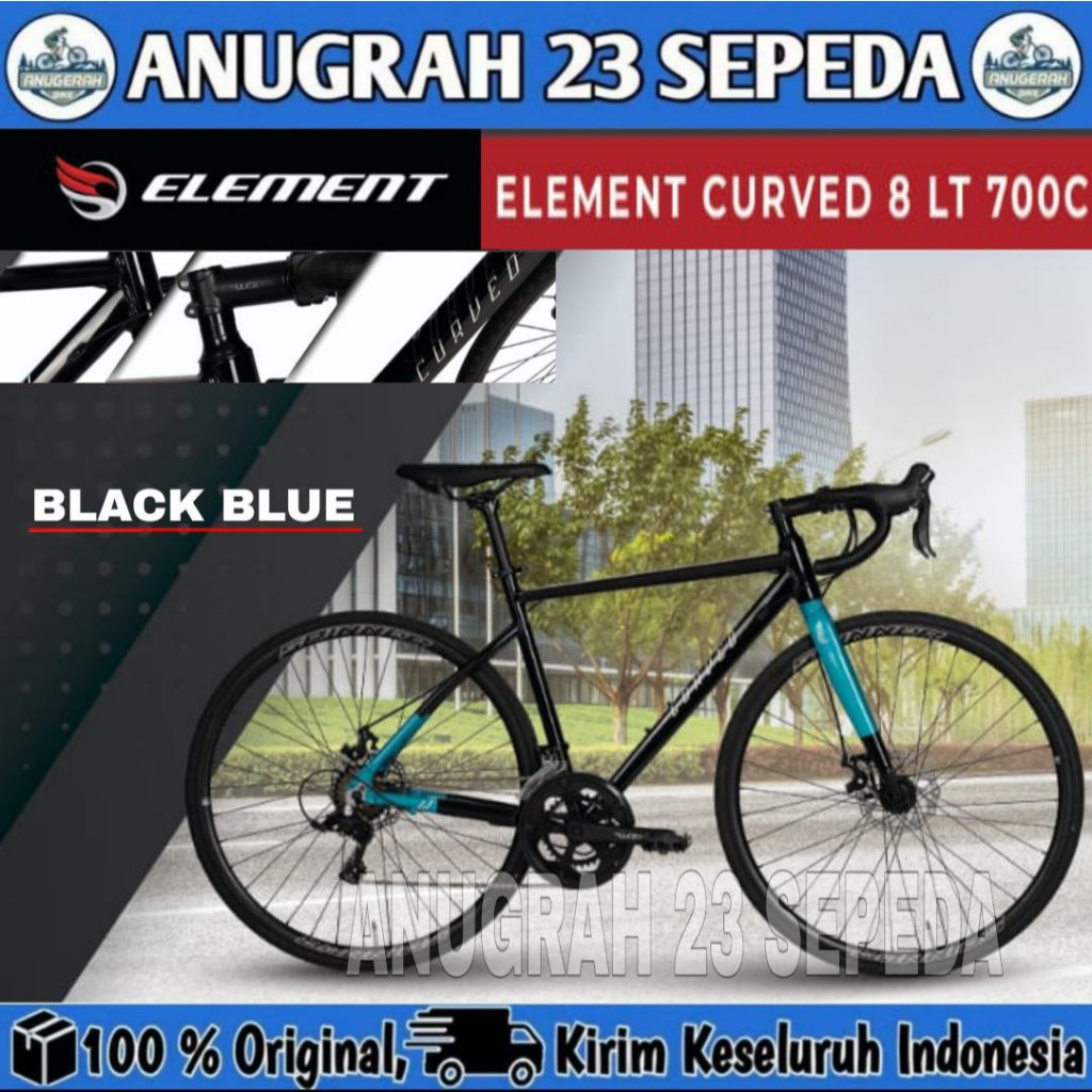 Sepeda Balap Roadbike ELEMENT CURVED 8 LT 700C Alloy 16 Speed Rem Cakram
