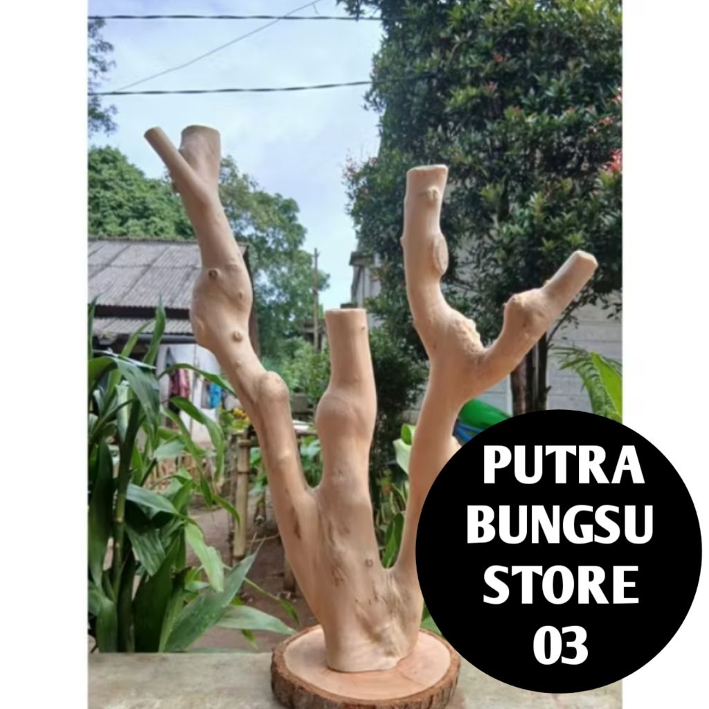 Batang pohon unik dekorasi( rustic decorative trunk) Tinggi 80 cm