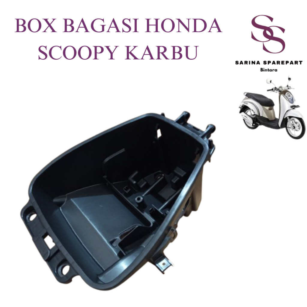 Box Bagasi Scoopy Karbu Box Bagasi Bawah Jok honda Scoopy Karbu Bok Bagasi Helm Scoopy Karbu KYT