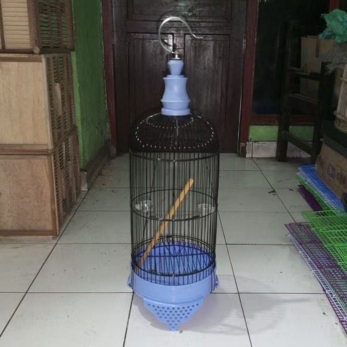 KANDANG BURUNG PLECI BULAT BESI HELOPET - SANGKAR BURUNG