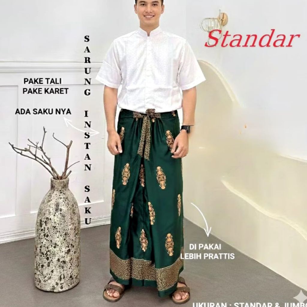 sarung rok instan saku tali pria dewasa/sarung instan pria saku terlaris cod