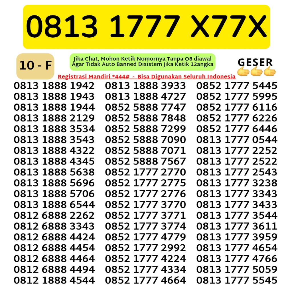 100an Nomor Cantik Simpati Telkomsel 3G 4G 5G Kartu Perdana Telkomsel Camtik Nocan Simpati Kartu Per