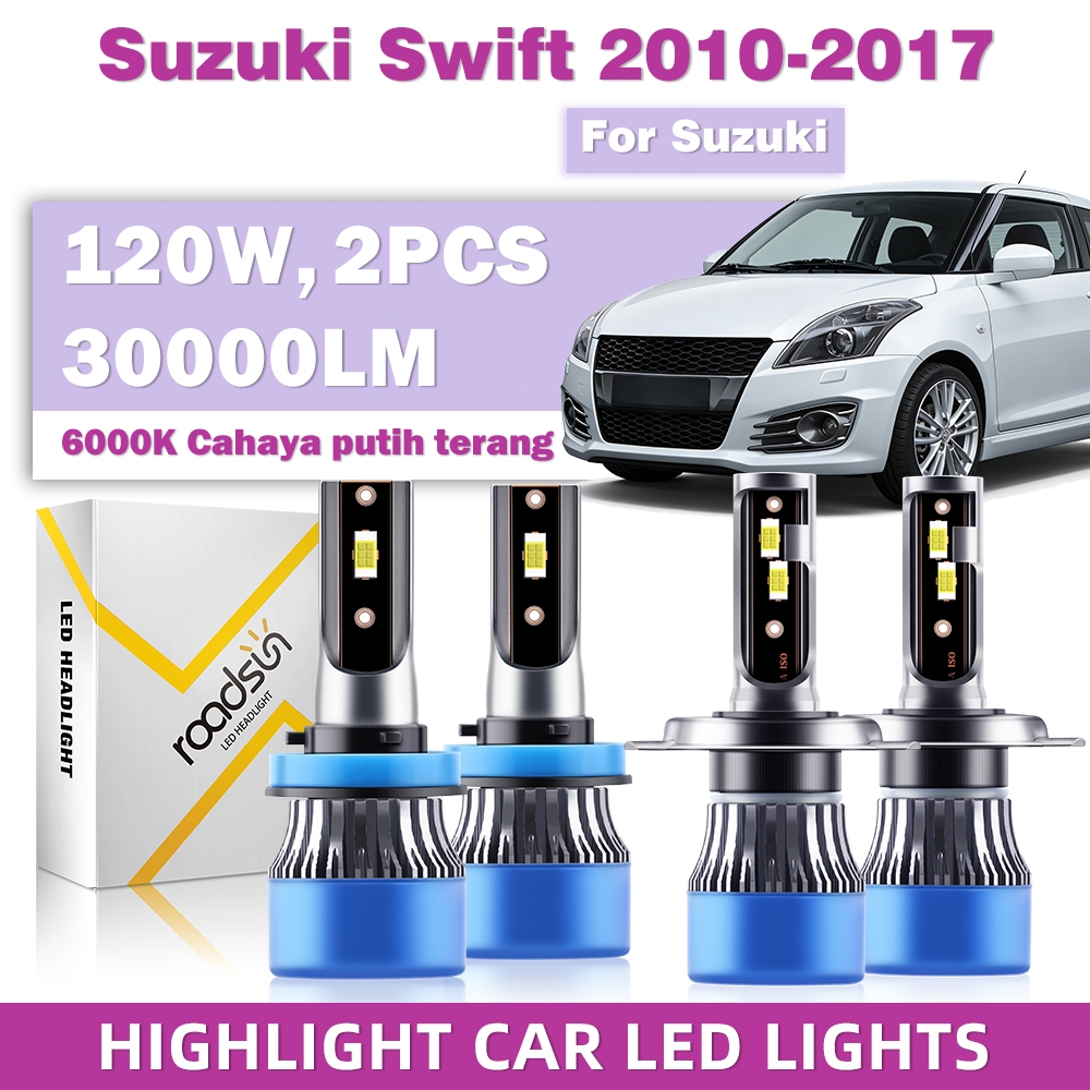Lampu Depan Mobil LED ROADSUN H4 H11, [Cocok untuk Suzuki Swift 2010-2017]