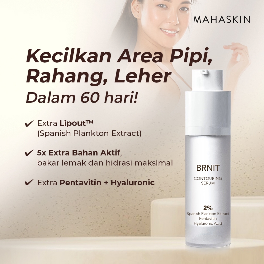 BRNIT Face Serum Contouring | Bantu Kurangi Double Chin & Chubby dalam 60 Hari | Extra 100 Hours Moi