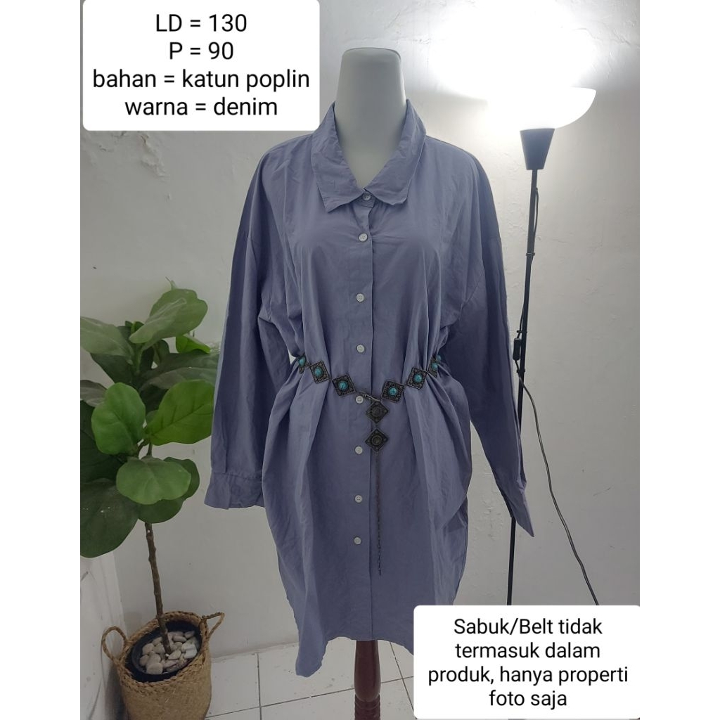 Tunik kemeja jumbo katun poplin ld 130