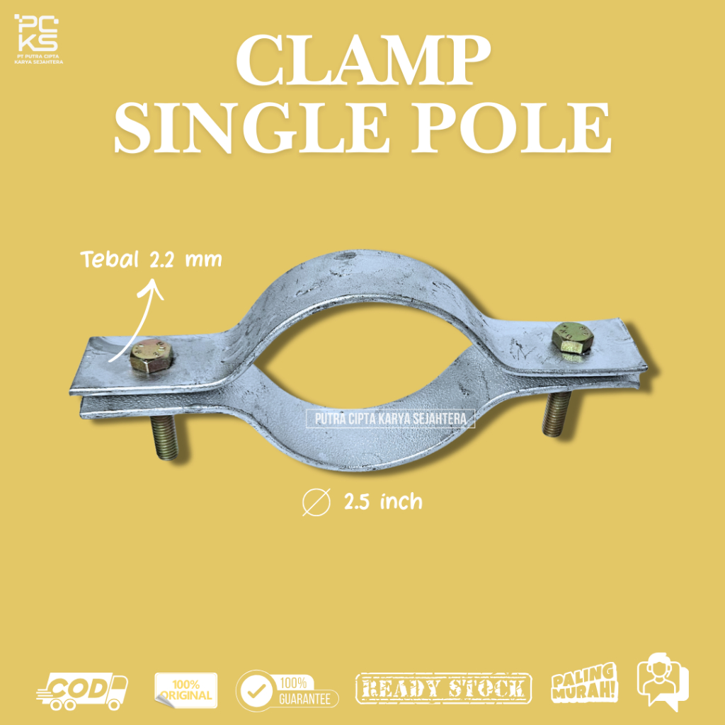 Klem Single Pole Klem Polos Aksesoris Tiang Fiber Optik