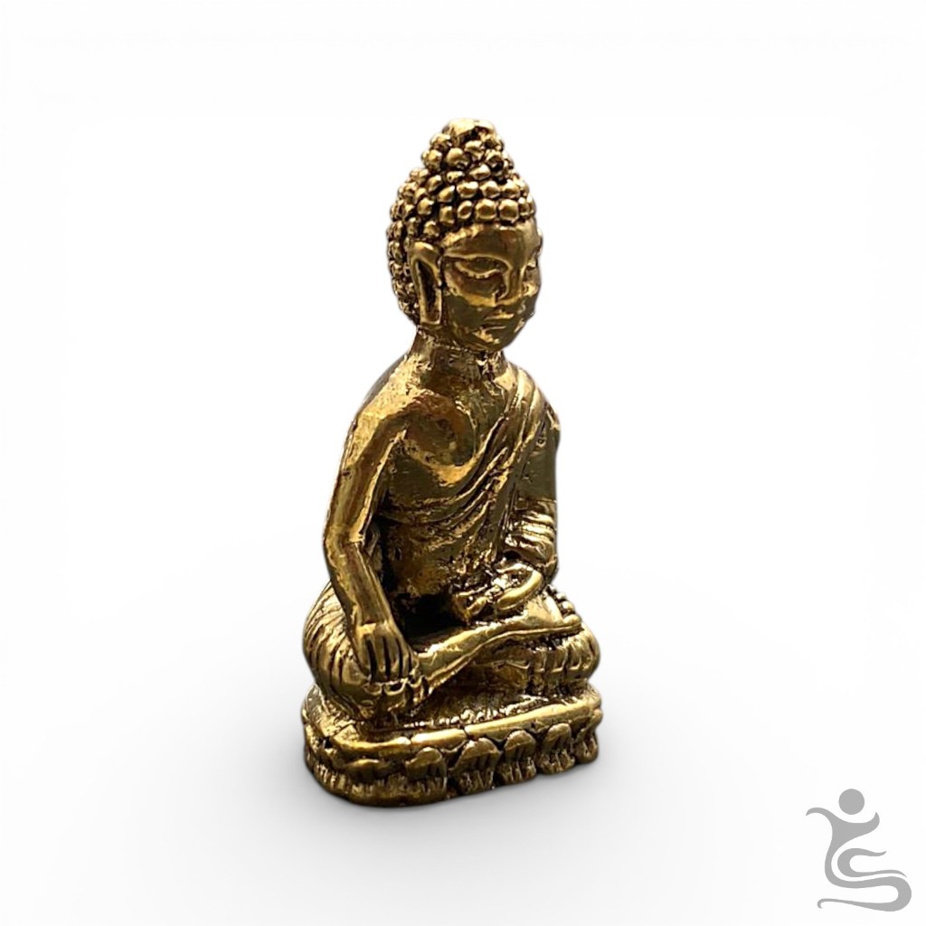 Patung Buddha Duduk Meditasi Mini | Figur Dekorasi Spiritual Bahan Kuningan (Brass)