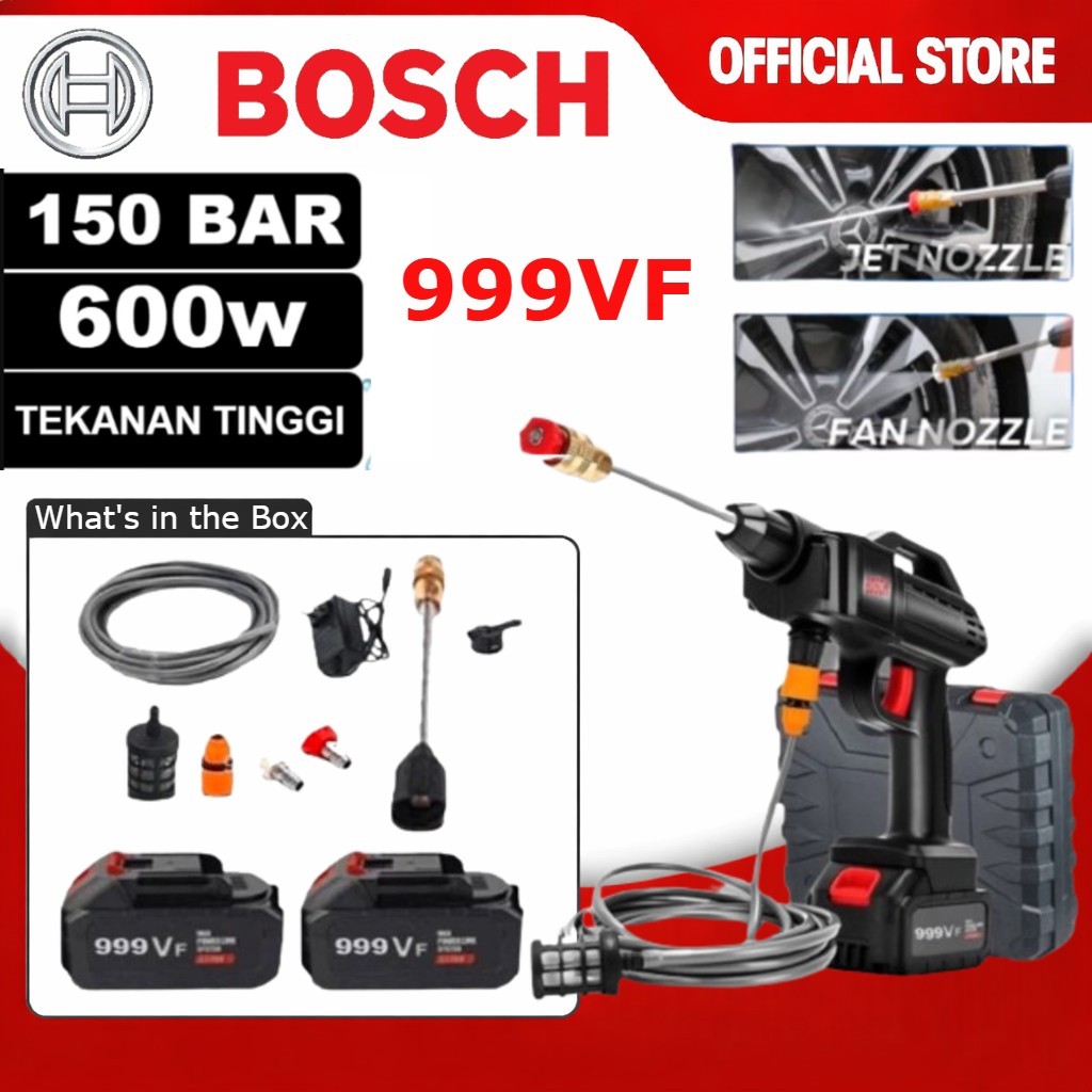 [COD] BOSCH 999VF Semprotan Air Tekanan Tinggi Jet Cleaner Tanpa Kabel Nozzle Ganti Mudah