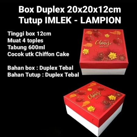 Box Duplex Kotak Imlek Ukuran 20x20x12 Cm Hadiah Hampers Dus Packaging Souvenir