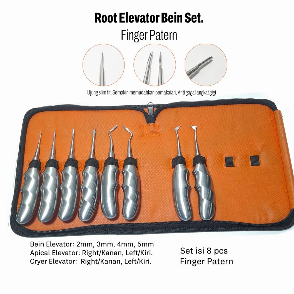 ROOT ELEVATOR BEIN SET ISI 8 FINGER PATERN